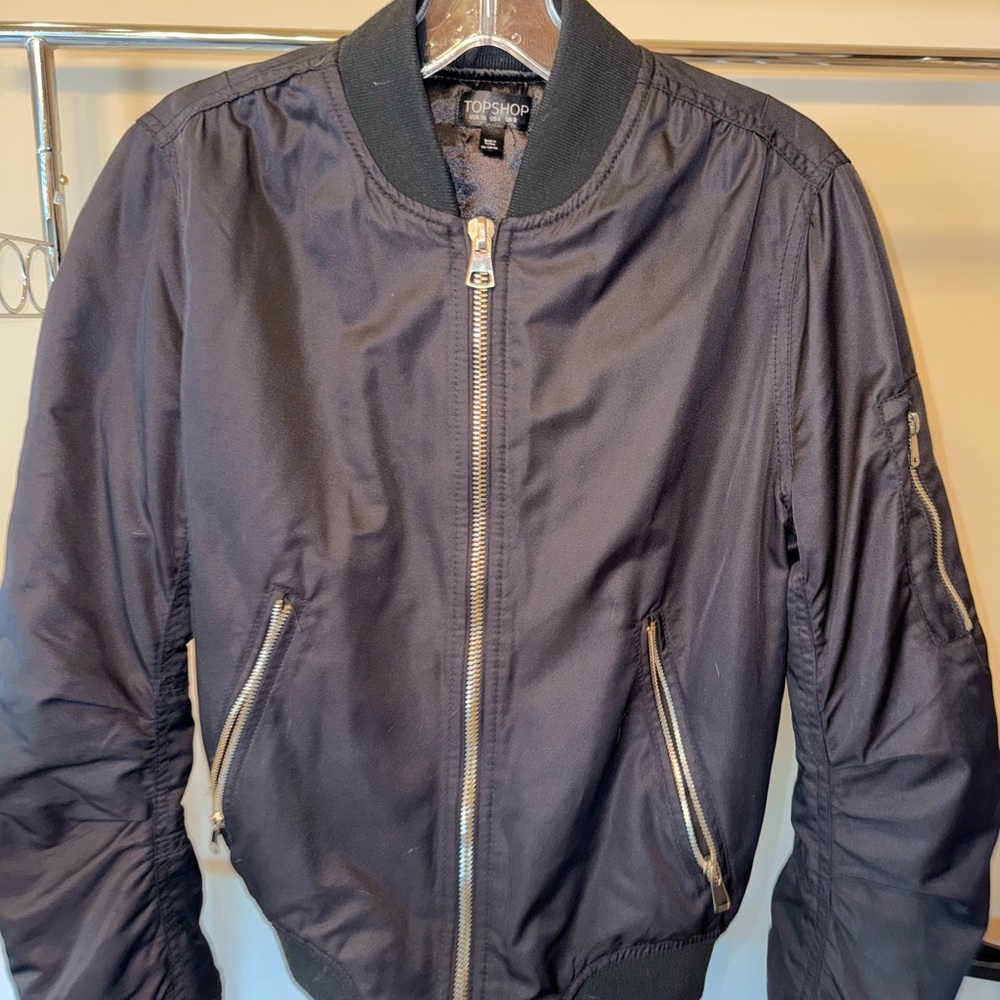 Topshop Dark Bomber Jacket